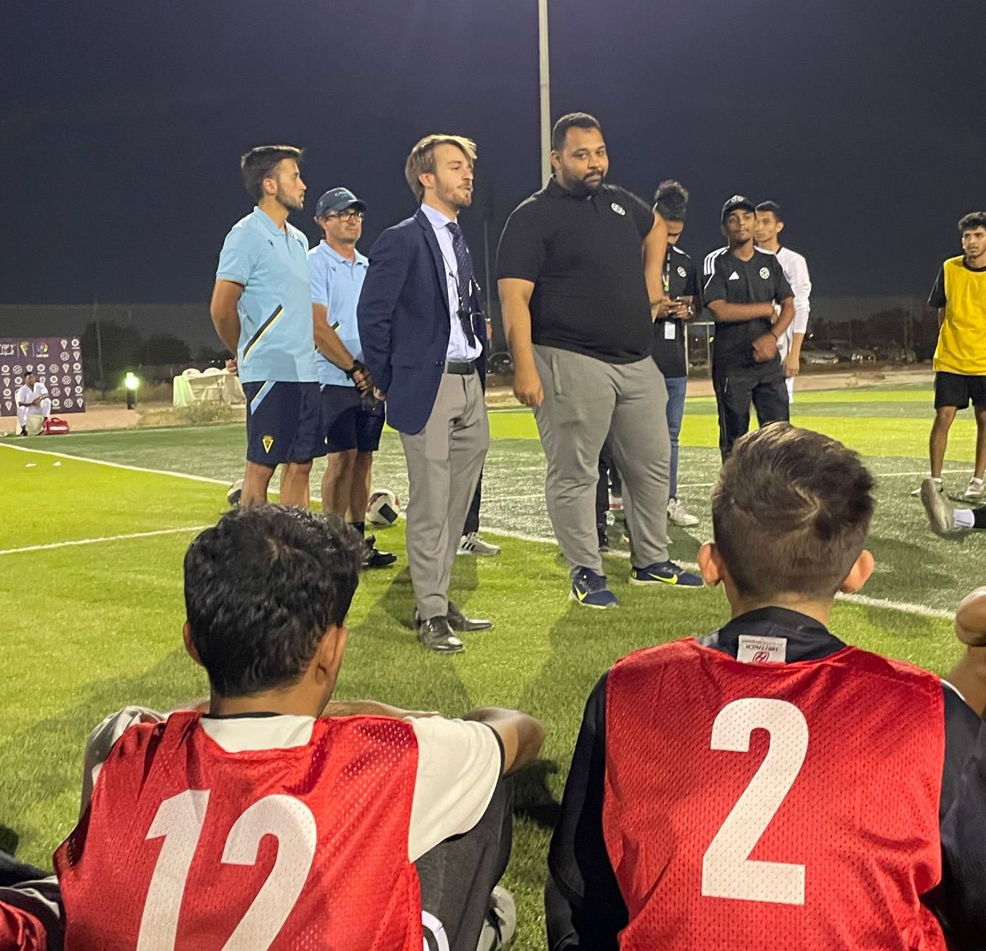 On the pitch with a delegation
